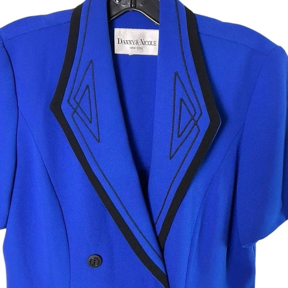 Vintage dress,Blue coat dress,midi,double breasted,embroidered, 80s, flattering - Picture 9 of 13